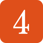Orange square with number four