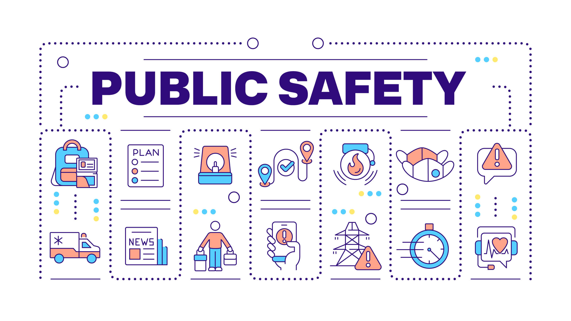 Public safety icons and symbols
