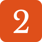 Orange square with number two displayed