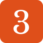 Number three on orange background