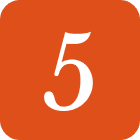 Bold white 5 on orange