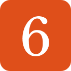 Number six on orange background